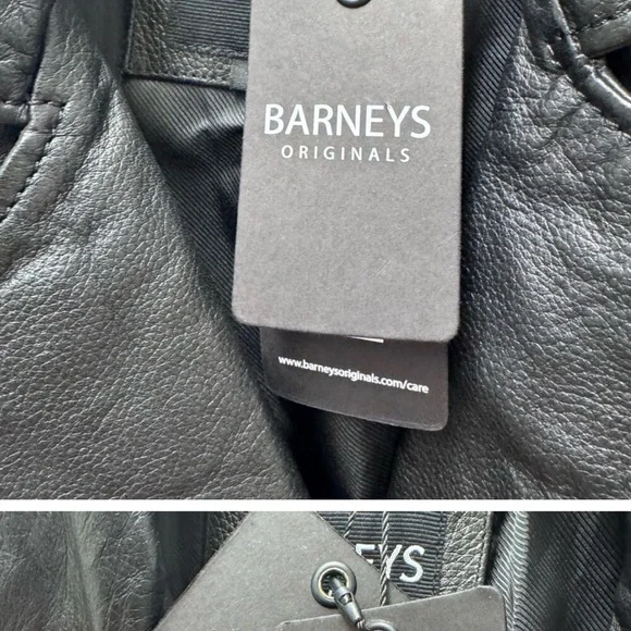 Barney's Originals Black Soft Leather Sheep Nappa Clara Biker Jacket Womens 8 - Picture 1 of 6